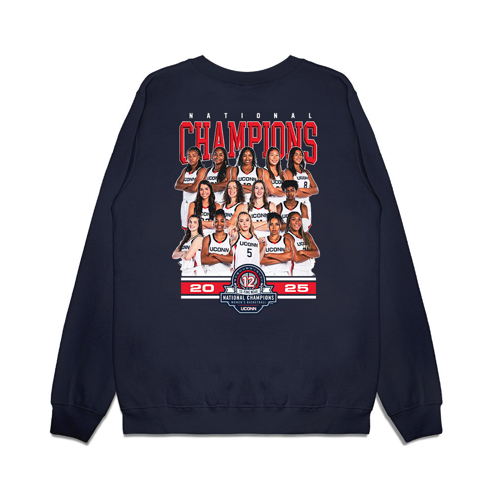 UConn - NCAA Women's Basketball : NCAA® March Madness® National Champions Team Collage Premium Crewneck Sweatshirt-1