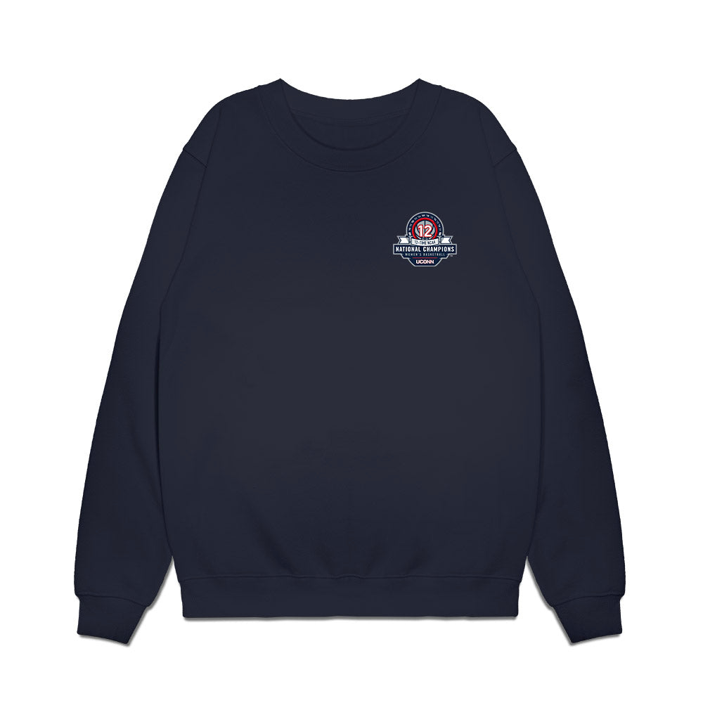 UConn - NCAA Women's Basketball : NCAA® March Madness® National Champions Team Collage Premium Crewneck Sweatshirt-0