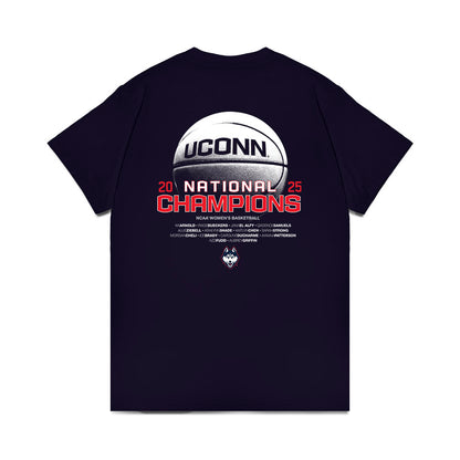 UConn - NCAA Women's Basketball : NCAA® March Madness® National Champions Roster Premium T-Shirt-1