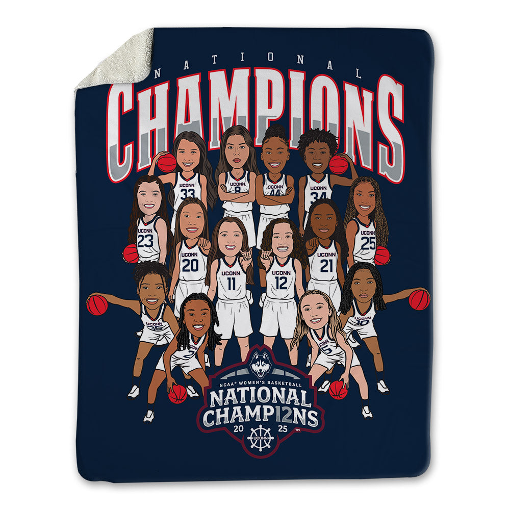 UConn - NCAA Women's Basketball : NCAA® March Madness® National Champions Blanket-0
