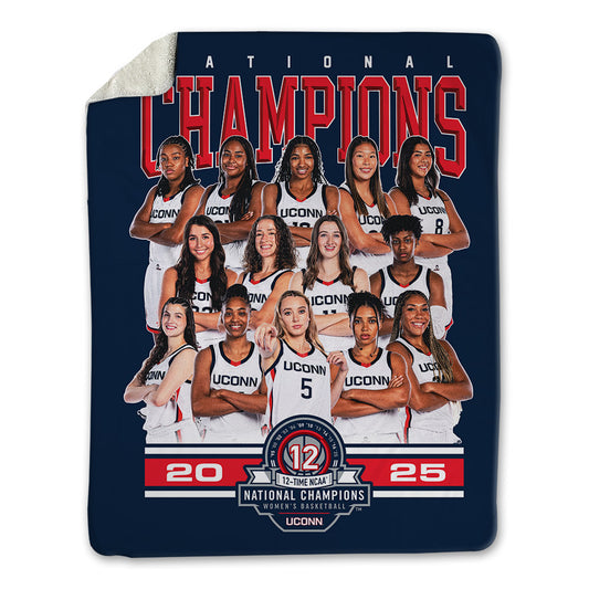UConn - NCAA Women's Basketball : NCAA® March Madness® National Champions Blanket-0
