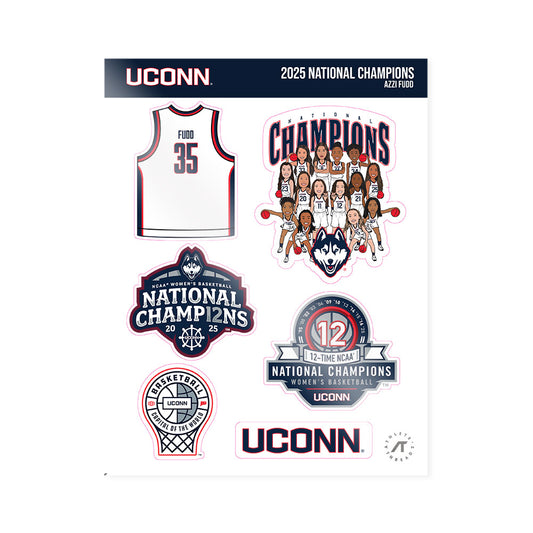 UConn - NCAA Women's Basketball : Azzi Fudd - NCAA® March Madness® National Champions Sticker Sheet-0