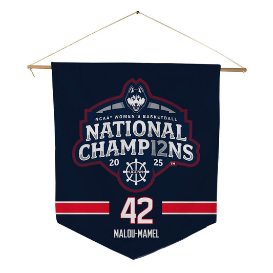 UConn - NCAA Women's Basketball : Gandy Malou-Mamel - NCAA® March Madness® National Champions Pennant - 18" x 21"-0