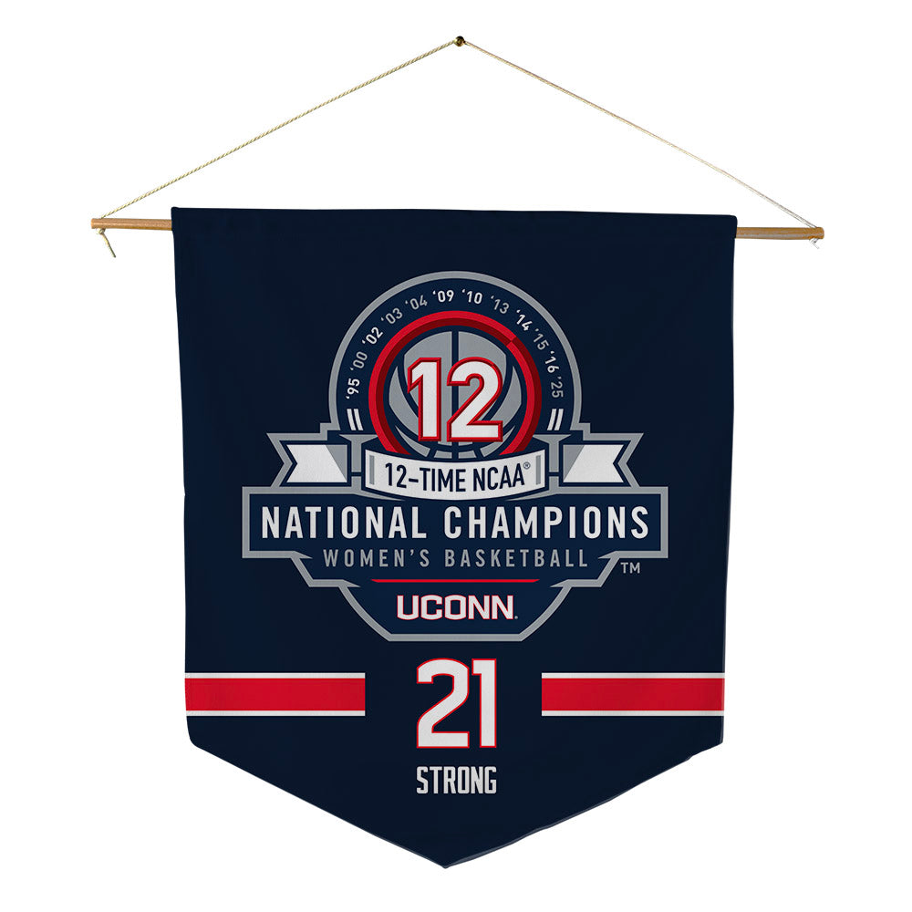 UConn - NCAA Women's Basketball : Sarah Strong - NCAA® March Madness® National Champions Pennant - 18" x 21"-0