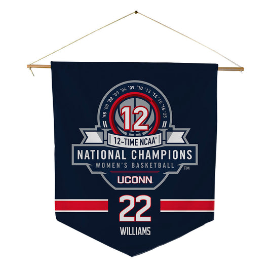 UConn - NCAA Women's Basketball : Serah Williams - NCAA® March Madness® National Champions Pennant - 18" x 21"-0