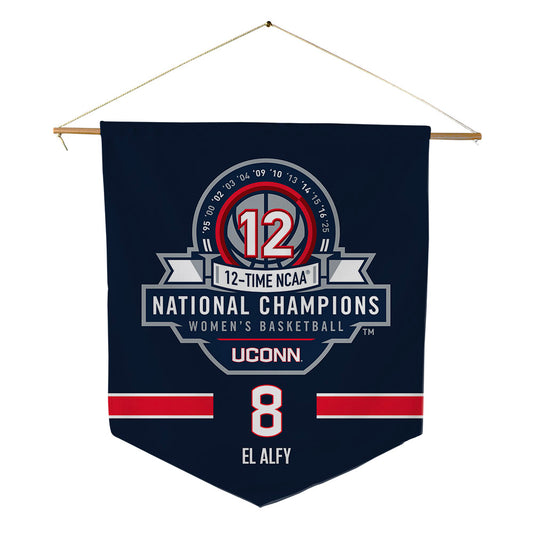 UConn - NCAA Women's Basketball : Jana El Alfy - NCAA® March Madness® National Champions Pennant - 18" x 21"-0