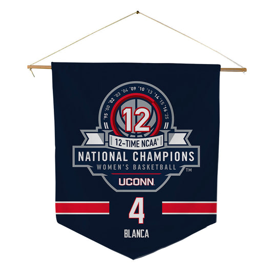 UConn - NCAA Women's Basketball : Quinonez Blanca - NCAA® March Madness® National Champions Pennant - 18" x 21"-0