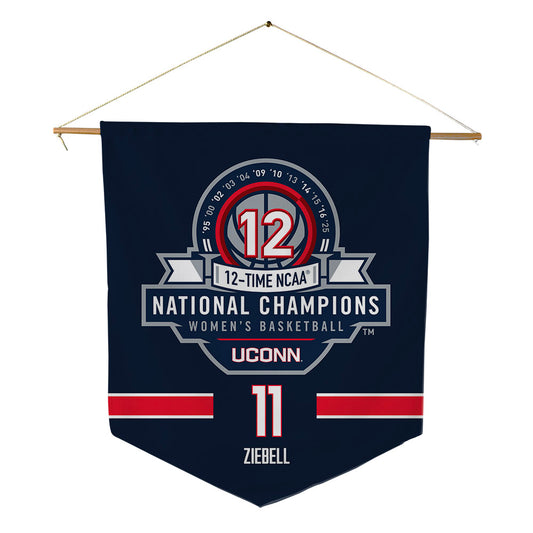 UConn - NCAA Women's Basketball : Allie Ziebell - NCAA® March Madness® National Champions Pennant - 18" x 21"-0