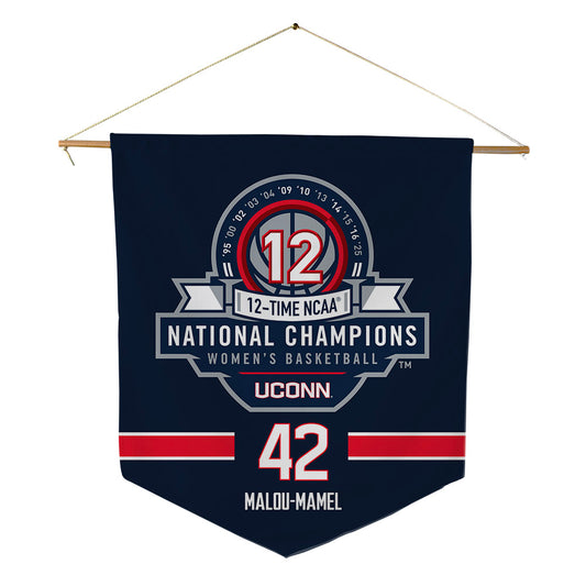 UConn - NCAA Women's Basketball : Gandy Malou-Mamel - NCAA® March Madness® National Champions Pennant - 18" x 21"-0