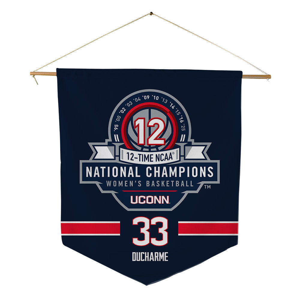 UConn - NCAA Women's Basketball : Caroline Ducharme - NCAA® March Madness® National Champions Pennant - 18" x 21"-0