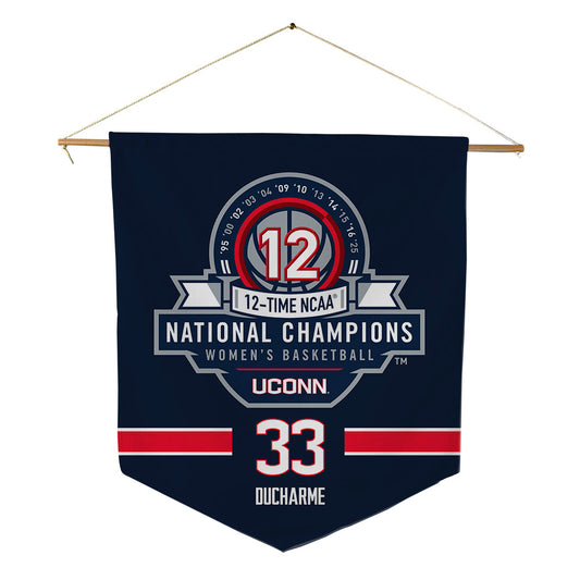 UConn - NCAA Women's Basketball : Caroline Ducharme - NCAA® March Madness® National Champions Pennant - 18" x 21"-0