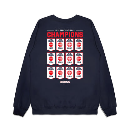 UConn - NCAA Women's Basketball : NCAA® March Madness® National Champions Banner Premium Crewneck Sweatshirt-1