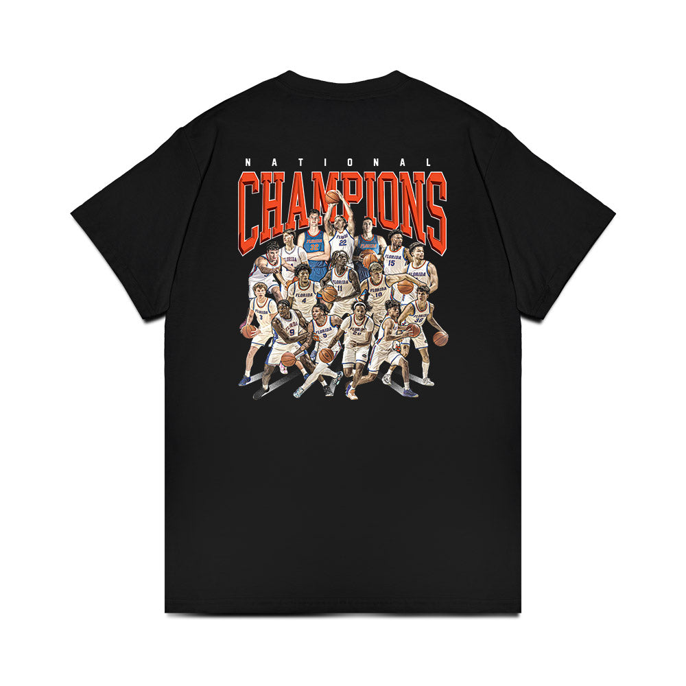 Florida - NCAA Men's Basketball : - NCAA® March Madness® National Champion Team Collage Premium T-Shirt-1