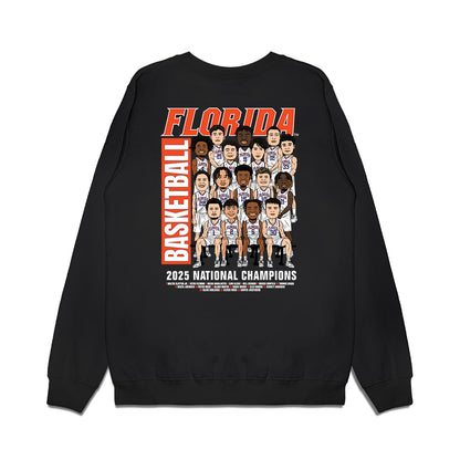 Florida - NCAA Men's Basketball : - NCAA® March Madness® National Champion Team Caricature Premium Crewneck Sweatshirt-1