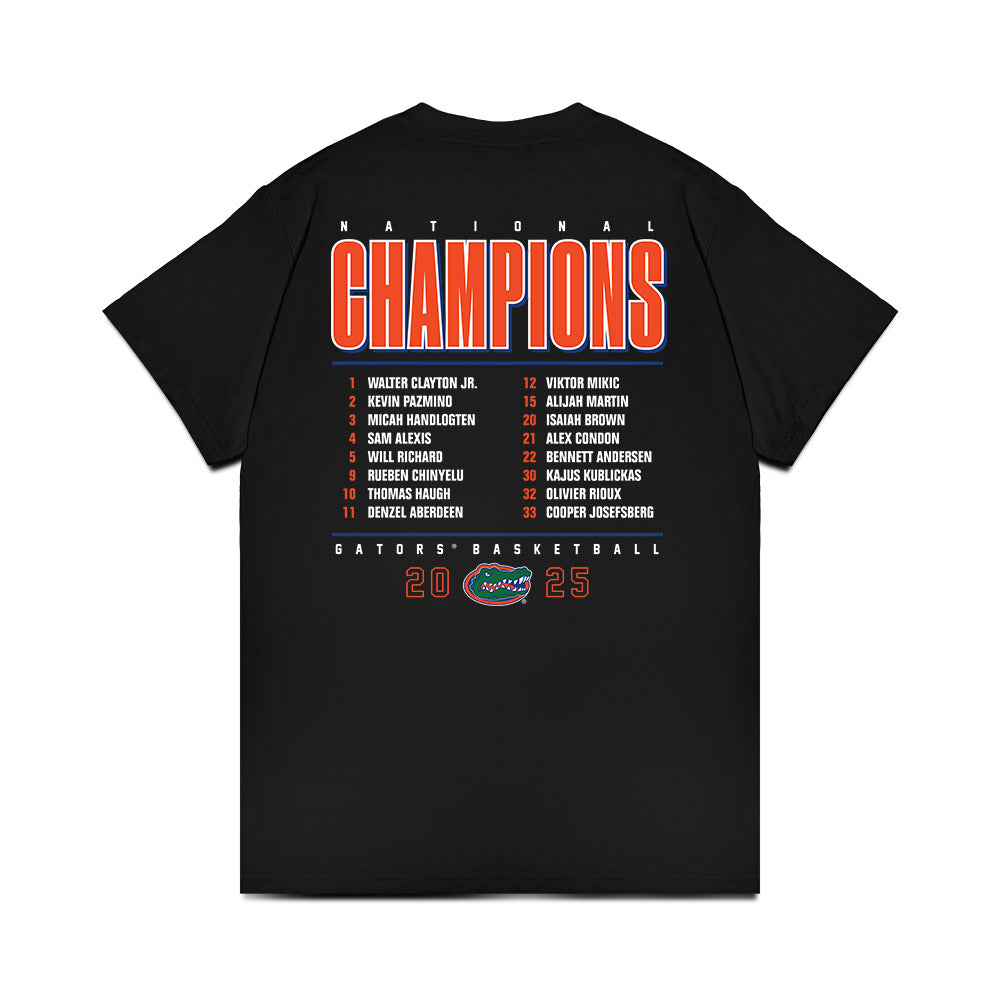 Florida - NCAA Men's Basketball : - NCAA® March Madness® National Champion Roster Premium T-Shirt-1