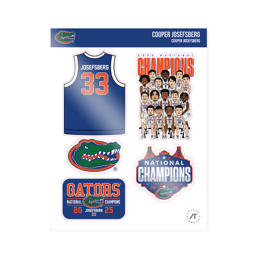 Florida - NCAA Men's Basketball : Cooper Josefsberg - NCAA® March Madness® National Champions Sticker Sheet-0