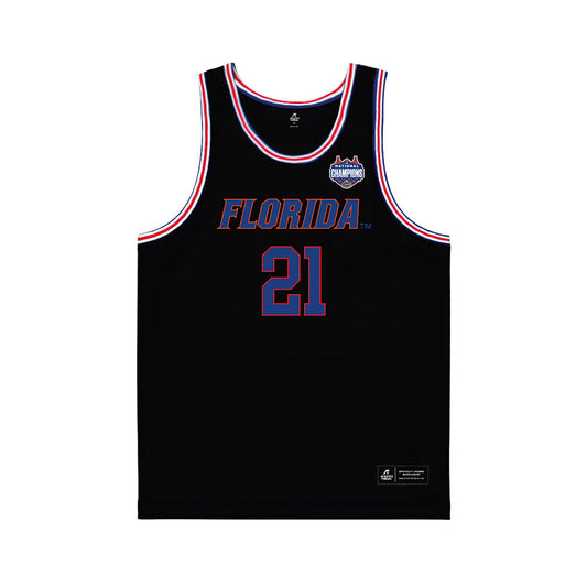 Florida - NCAA Men's Basketball : Alex Condon - NCAA® March Madness® National Champions Black Basketball Jersey-0