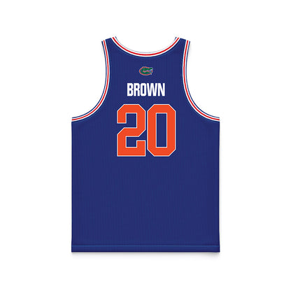 Florida - NCAA Men's Basketball : Isaiah Brown - NCAA® March Madness® National Champions Blue Basketball Jersey-1