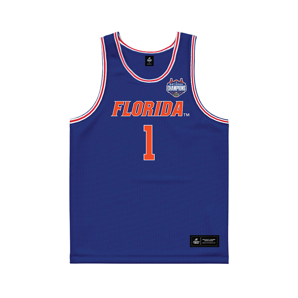 Florida - NCAA Men's Basketball : Xaivian Lee - NCAA® March Madness® National Champions Blue Basketball Jersey-0