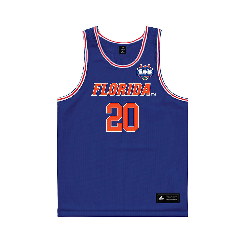 Florida - NCAA Men's Basketball : Isaiah Brown - NCAA® March Madness® National Champions Blue Basketball Jersey-0