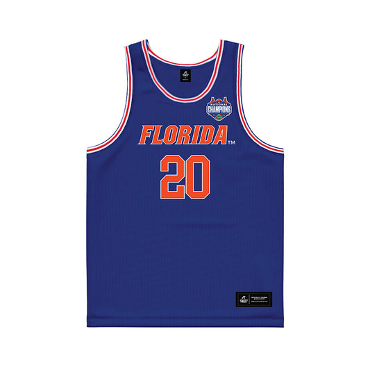 Florida - NCAA Men's Basketball : Isaiah Brown - NCAA® March Madness® National Champions Blue Basketball Jersey-0