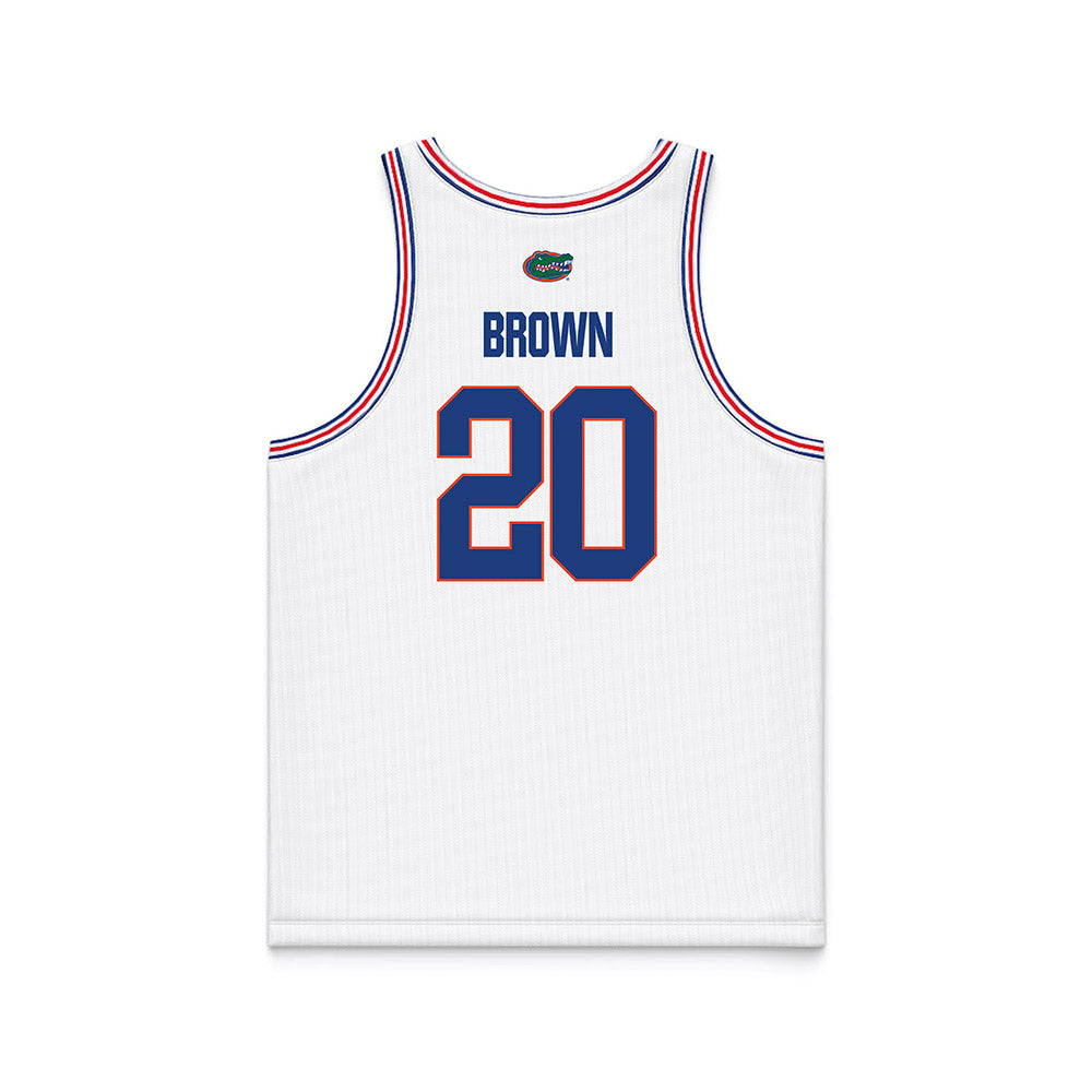 Florida - NCAA Men's Basketball : Isaiah Brown - NCAA® March Madness® National Champions White Basketball Jersey-1