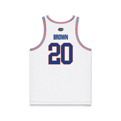 Florida - NCAA Men's Basketball : Isaiah Brown - NCAA® March Madness® National Champions White Basketball Jersey-1