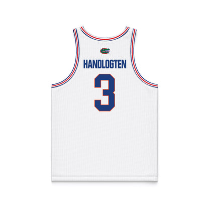 Florida - NCAA Men's Basketball : Micah Handlogten - NCAA® March Madness® National Champions White Basketball Jersey-1