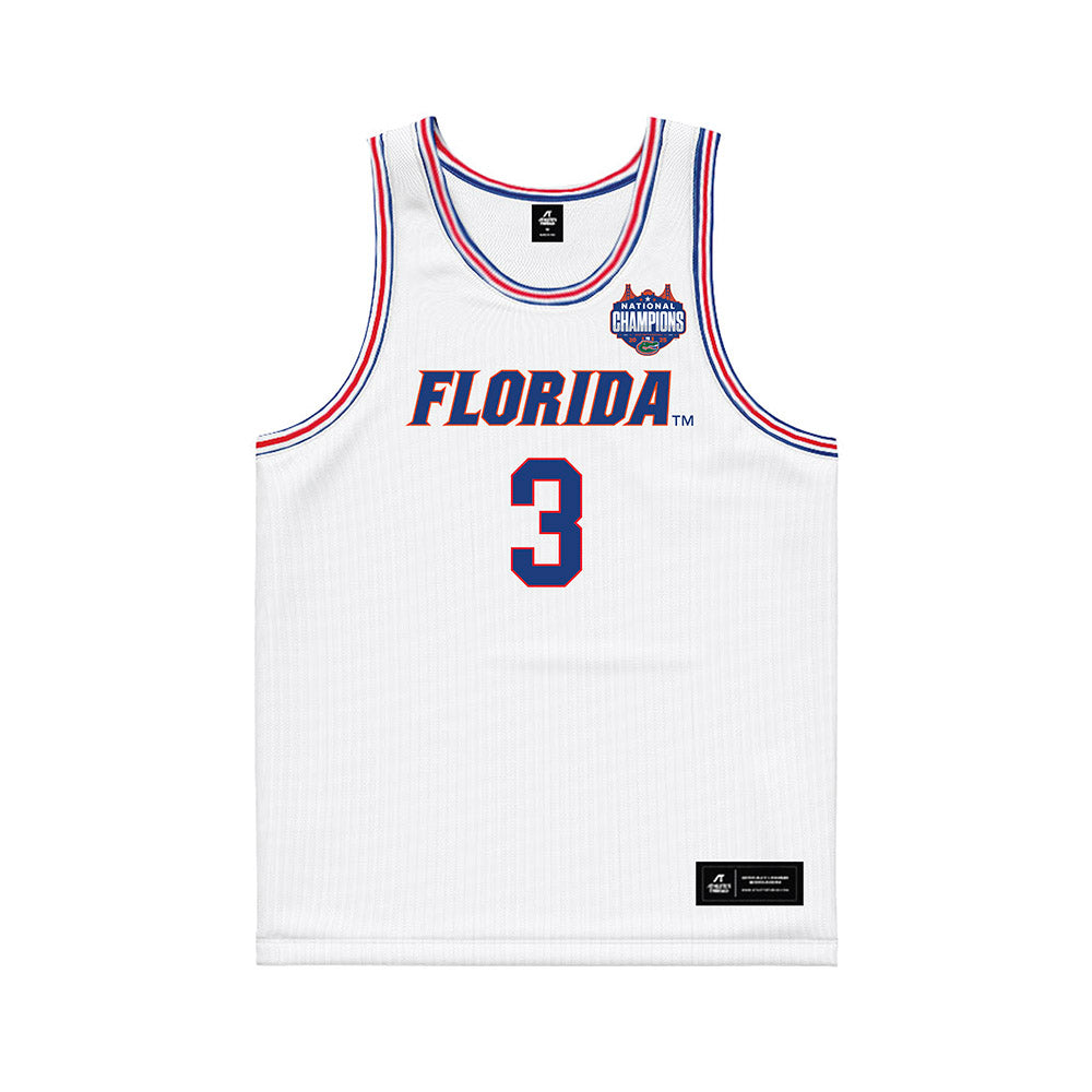 Florida - NCAA Men's Basketball : Micah Handlogten - NCAA® March Madness® National Champions White Basketball Jersey-0