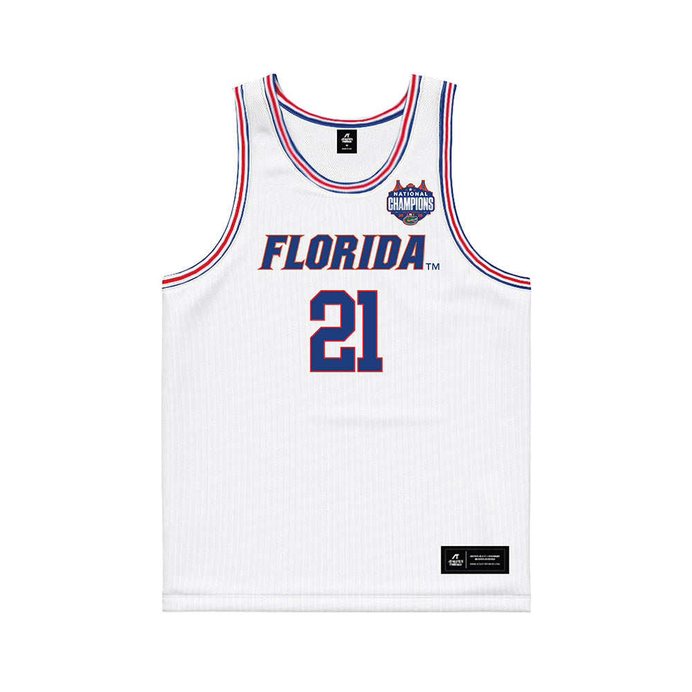Florida - NCAA Men's Basketball : Alexander Condon - NCAA® March Madness® National Champions White Basketball Jersey-0