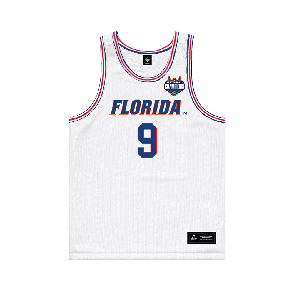 Florida - NCAA Men's Basketball : Rueben Chinyelu - NCAA® March Madness® National Champions White Basketball Jersey-0