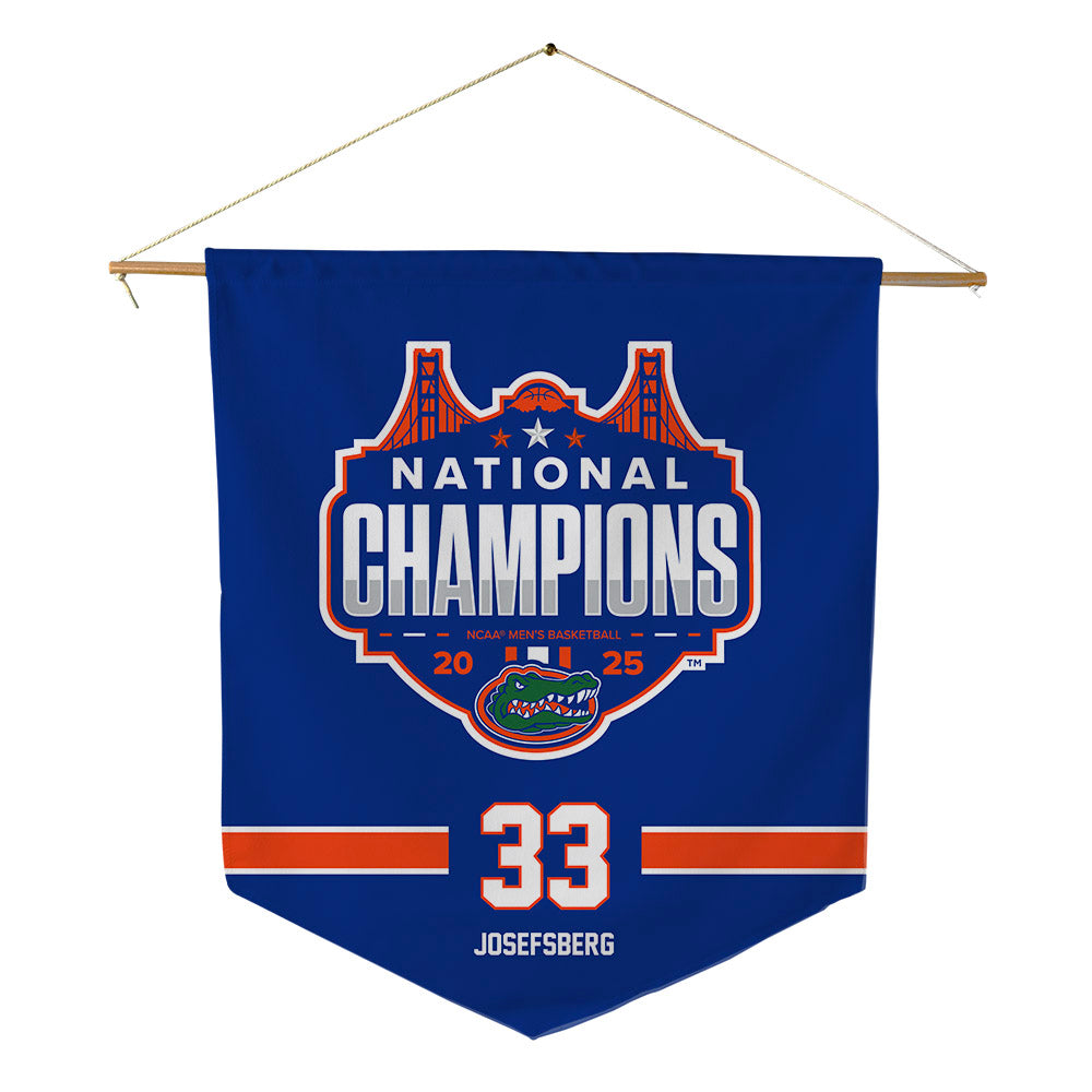 Florida - NCAA Men's Basketball : Cooper Josefsberg - NCAA® March Madness® National Champions Pennant - 18" x 21"-0