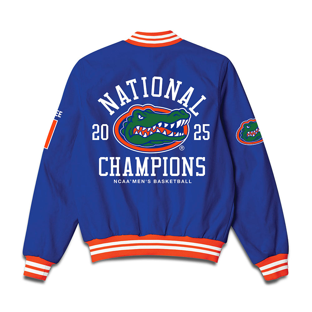 Florida - NCAA Men's Basketball : Xaivian Lee - NCAA® March Madness® National Champions Bomber Jacket-1