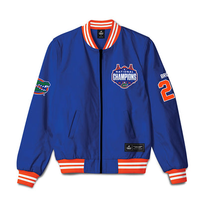 Florida - NCAA Men's Basketball : Isaiah Brown - NCAA® March Madness® National Champions Bomber Jacket-0