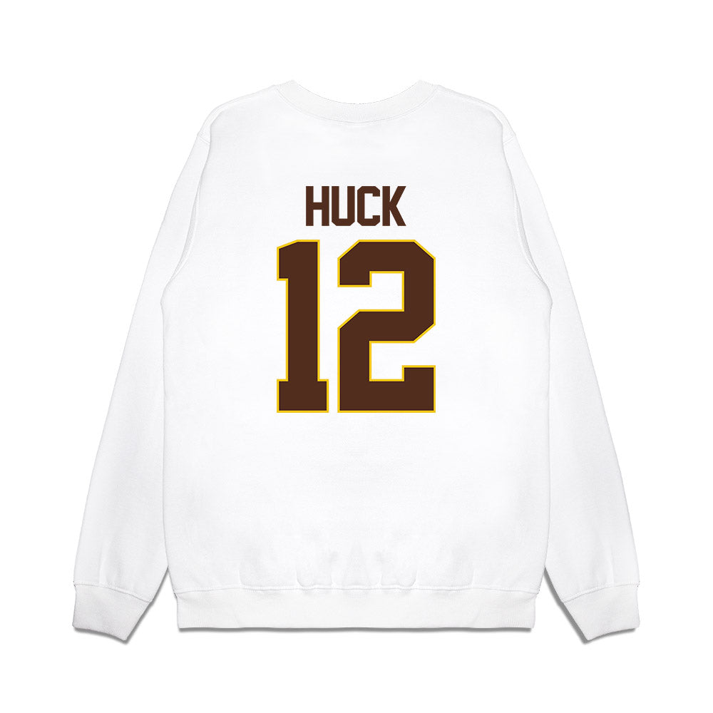Western Michigan - NCAA Men's Ice Hockey : Samuel Huck - Premium Crewneck Sweatshirt-1