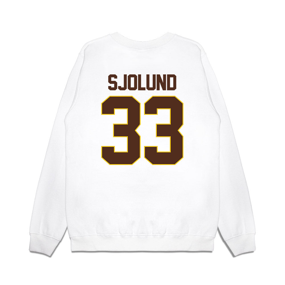 Western Michigan - NCAA Men's Ice Hockey : Samuel Sjolund - Premium Crewneck Sweatshirt-1