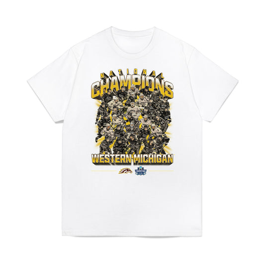 Western Michigan - NCAA Men's Ice Hockey : - NCAA® March Madness® National Champions Team Collage Premium T-Shirt-0