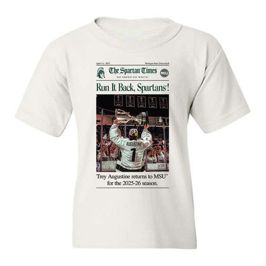 Michigan State - NCAA Men's Ice Hockey : Trey Augustine - Collage Youth T-Shirt-0