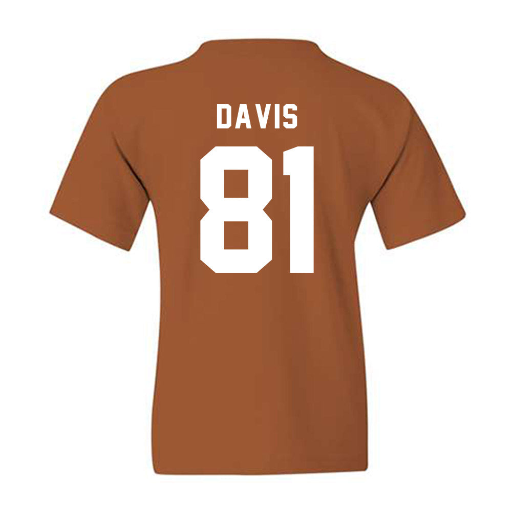 Texas - NCAA Football : Juan Davis - Classic Shersey Youth T-Shirt-1