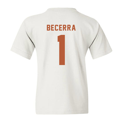 Texas - NCAA Baseball : Temo Becerra - Classic Shersey Youth T-Shirt-3