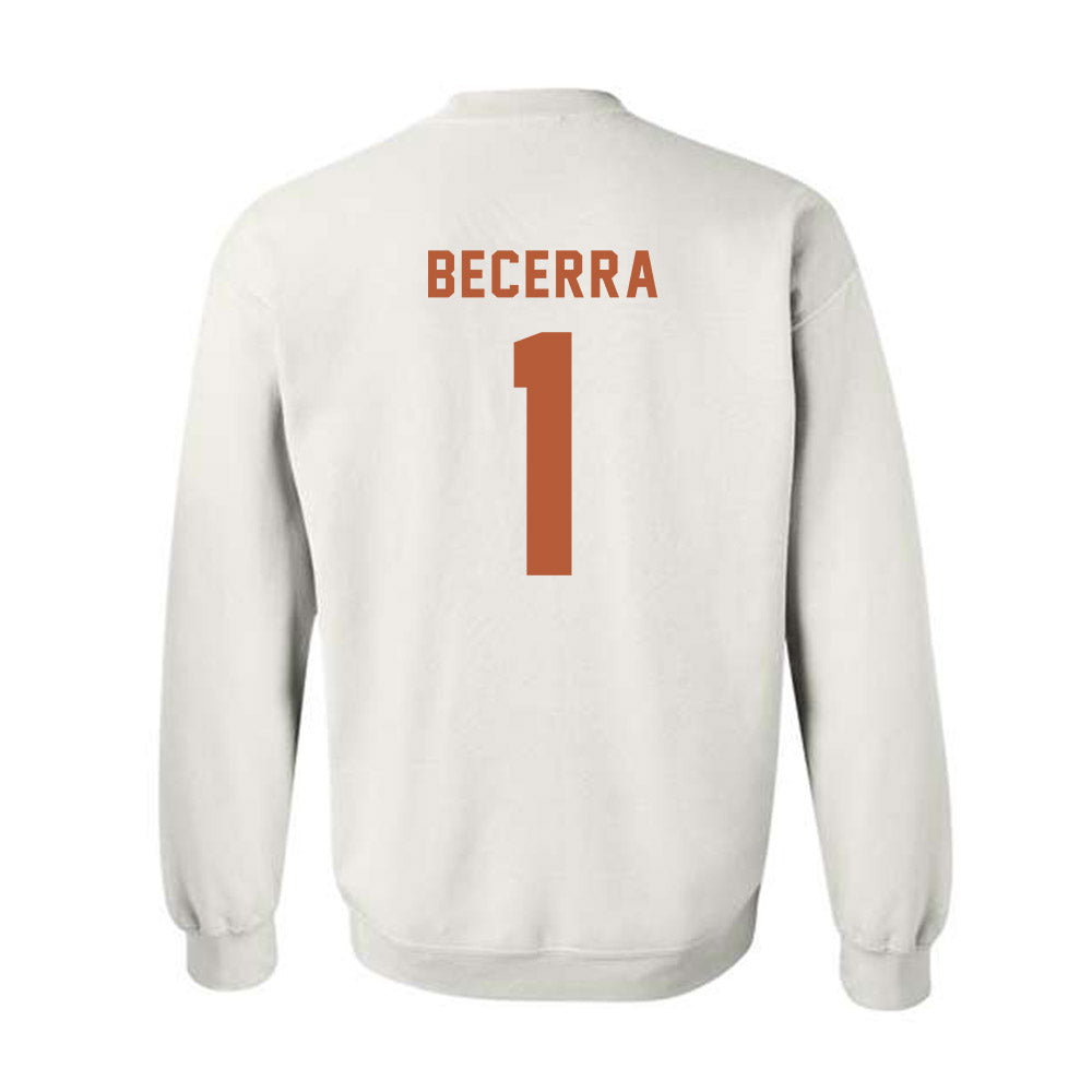Texas - NCAA Baseball : Temo Becerra - Classic Shersey Crewneck Sweatshirt-2