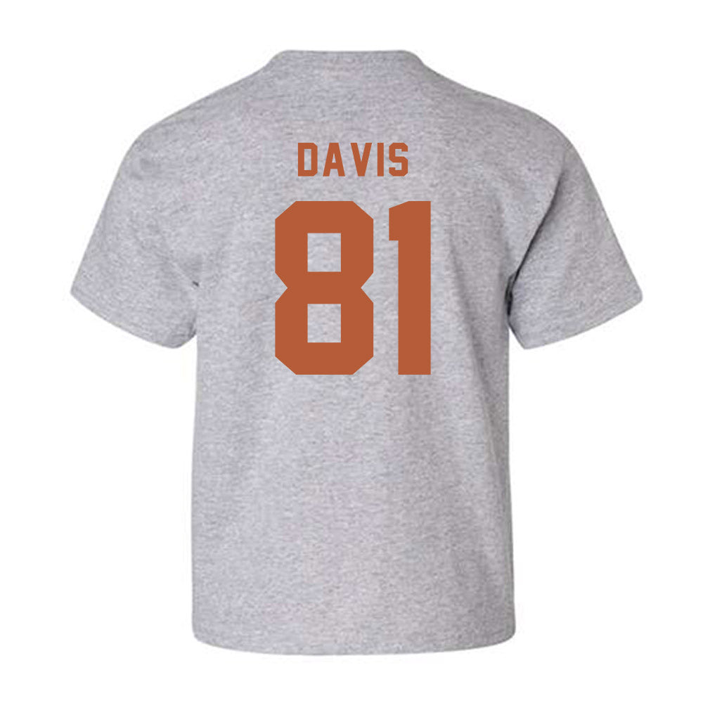 Texas - NCAA Football : Juan Davis - Classic Shersey Youth T-Shirt-1