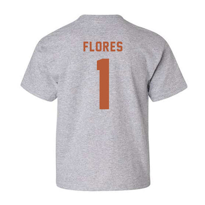 Texas - NCAA Baseball : jalin flores - Classic Shersey Youth T-Shirt-1