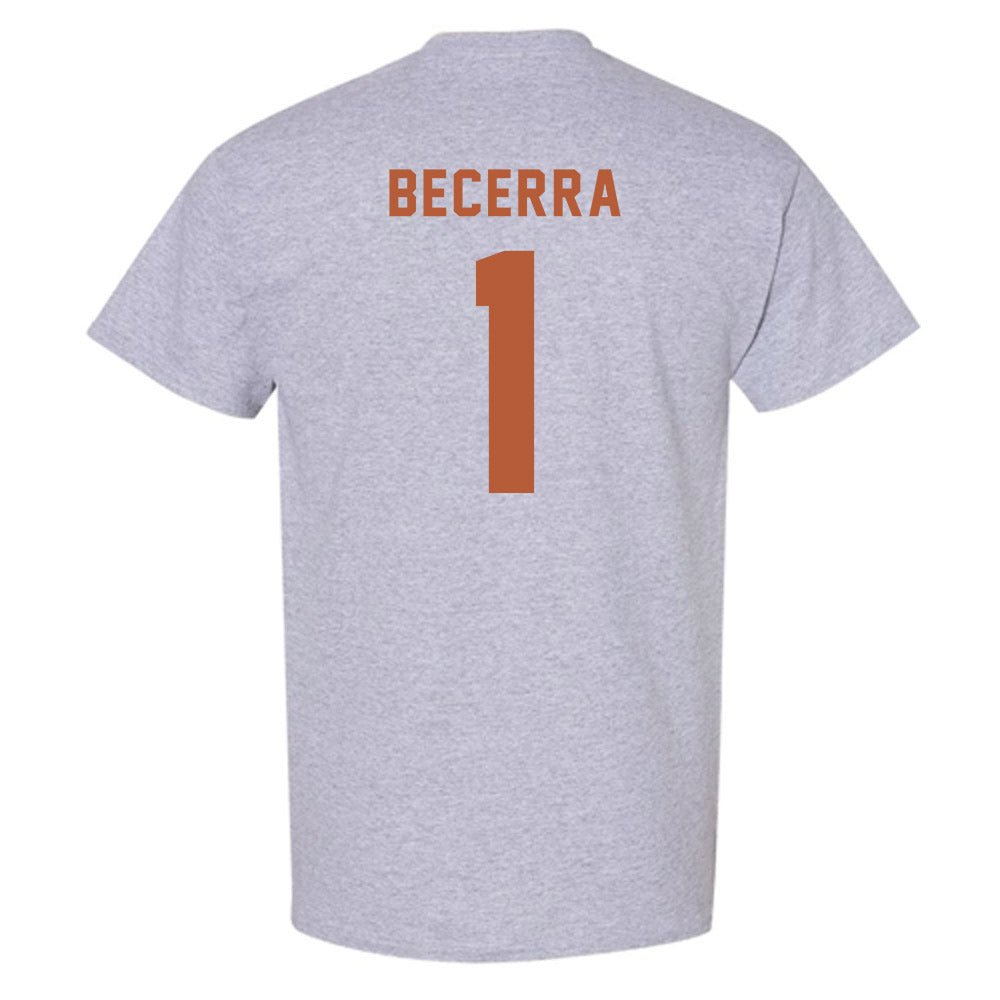 Texas - NCAA Baseball : Temo Becerra - Classic Shersey T-Shirt-1