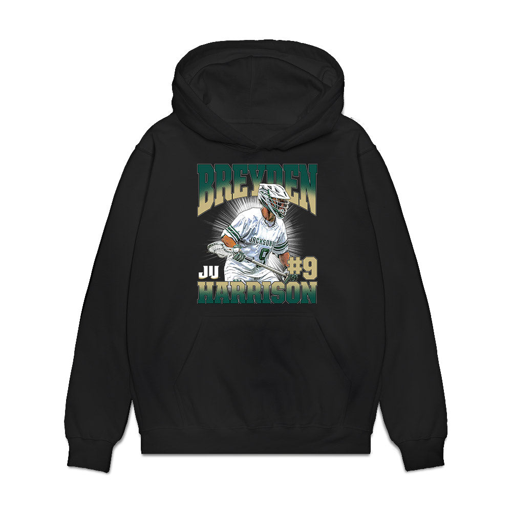 Jacksonville - NCAA Men's Lacrosse : Breyden Harrison - Collage Premium Hooded Sweatshirt-0