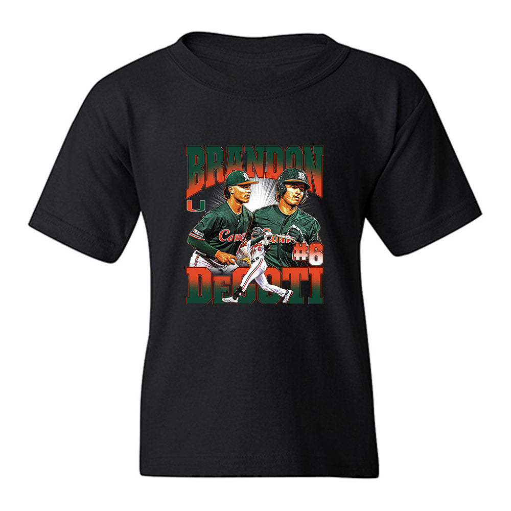 Miami - NCAA Baseball : Brandon DeGoti - Youth T-Shirt-0