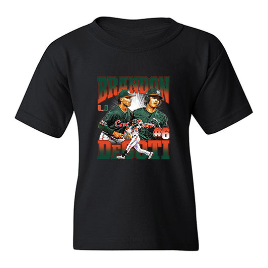 Miami - NCAA Baseball : Brandon DeGoti - Youth T-Shirt-0
