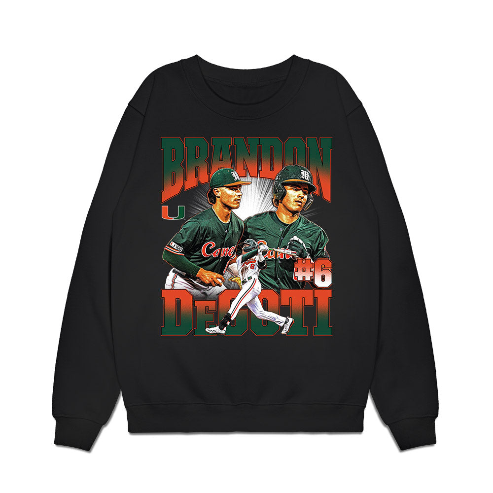 Miami - NCAA Baseball : Brandon DeGoti - Premium Crewneck Sweatshirt-0