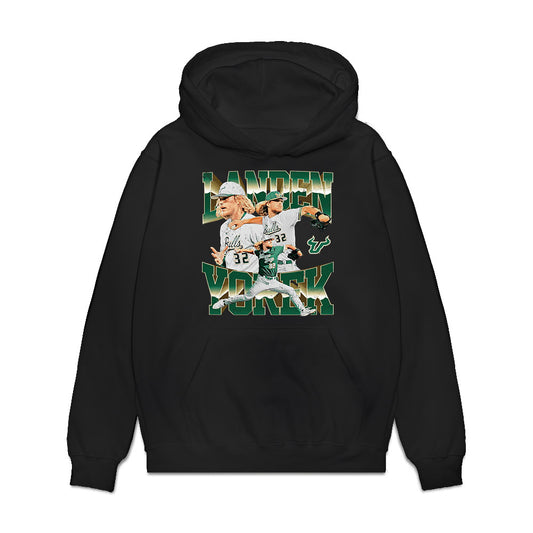 USF - NCAA Baseball : Landen Yorek - Collage Premium Hooded Sweatshirt-0