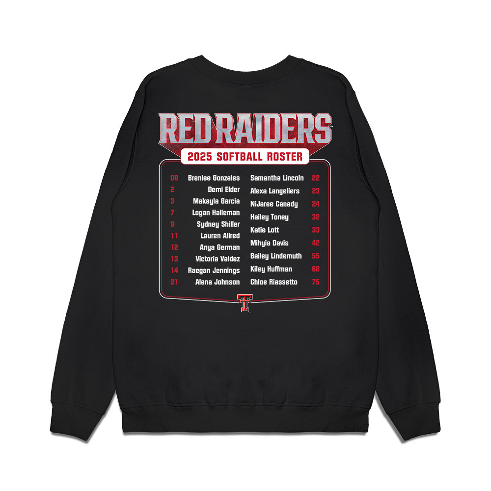 Texas Tech - NCAA Softball : - Roster Premium Crewneck Sweatshirt-1